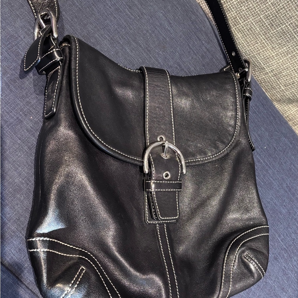 Black Leather Shoulder Bag